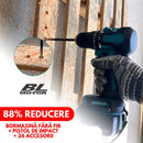 KIT ORIGINAL: BORMASINĂ CU ACUMULATOR + CHEIE DE IMPACT + 26 DE ACCESORII + 2 BATERII